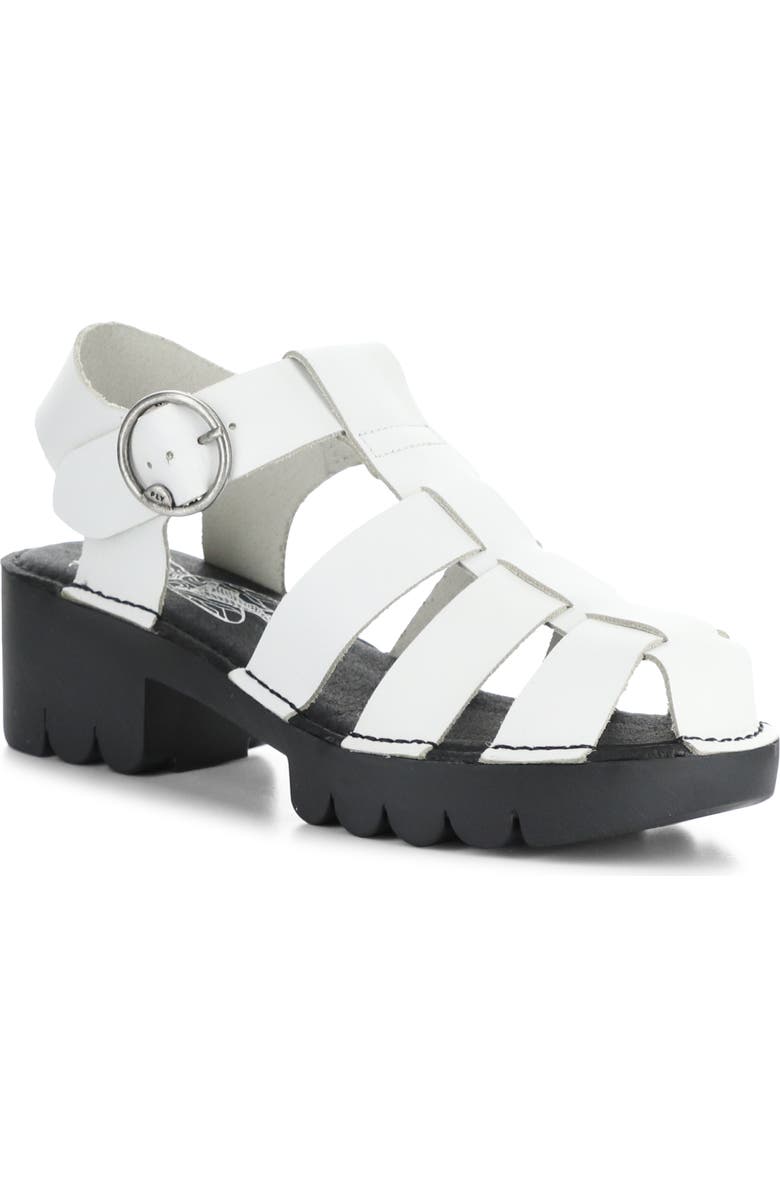 Fly London Emme Platform Fisherman Sandal, Main, color, 009 Off White Bridle