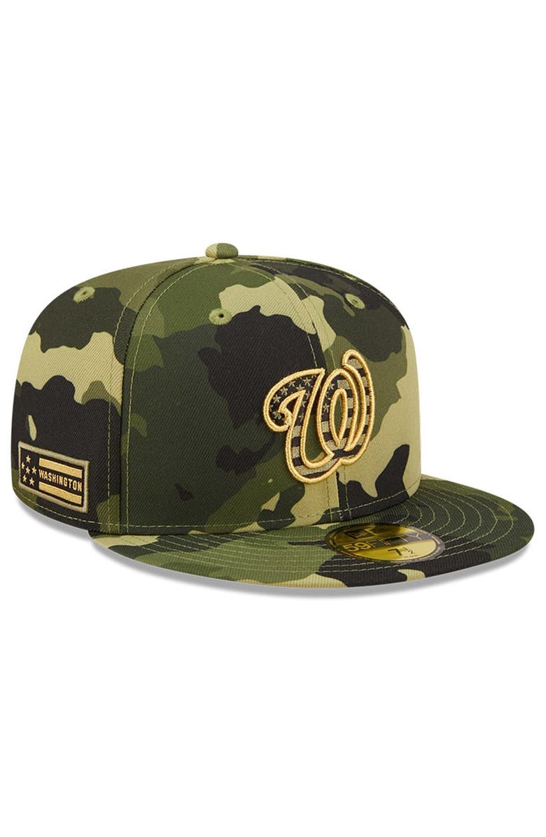 New Era Men's New Era Camo Washington Nationals 2022 Armed Forces Day On-Field 59FIFTY Fitted Hat, Main, color,
