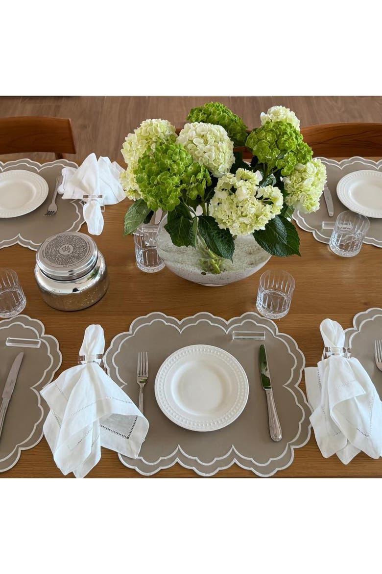 Double sided Cloud Placemat, Alternate, color, Green/Beige