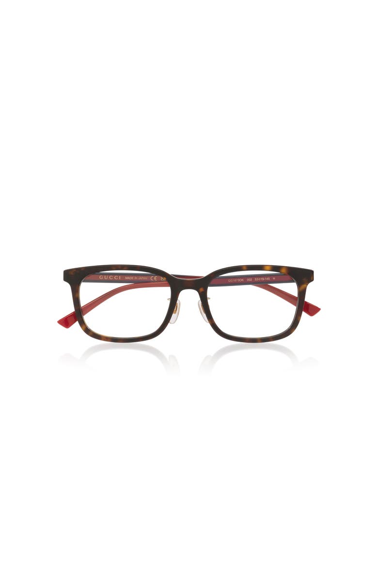 Gucci 53mm Rectangle optical glasses, Alternate, color, Tortoise