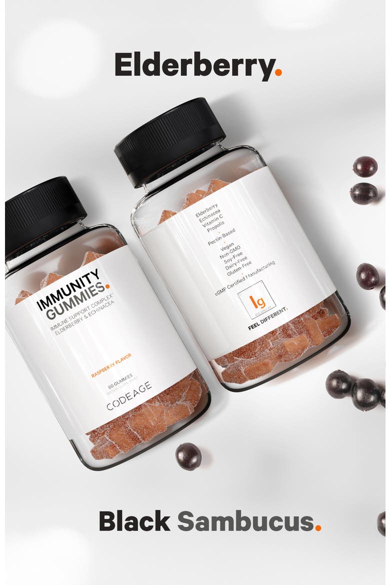 Immunity Gummies + Vitamin C Vegan Supplement, Alternate, color, White