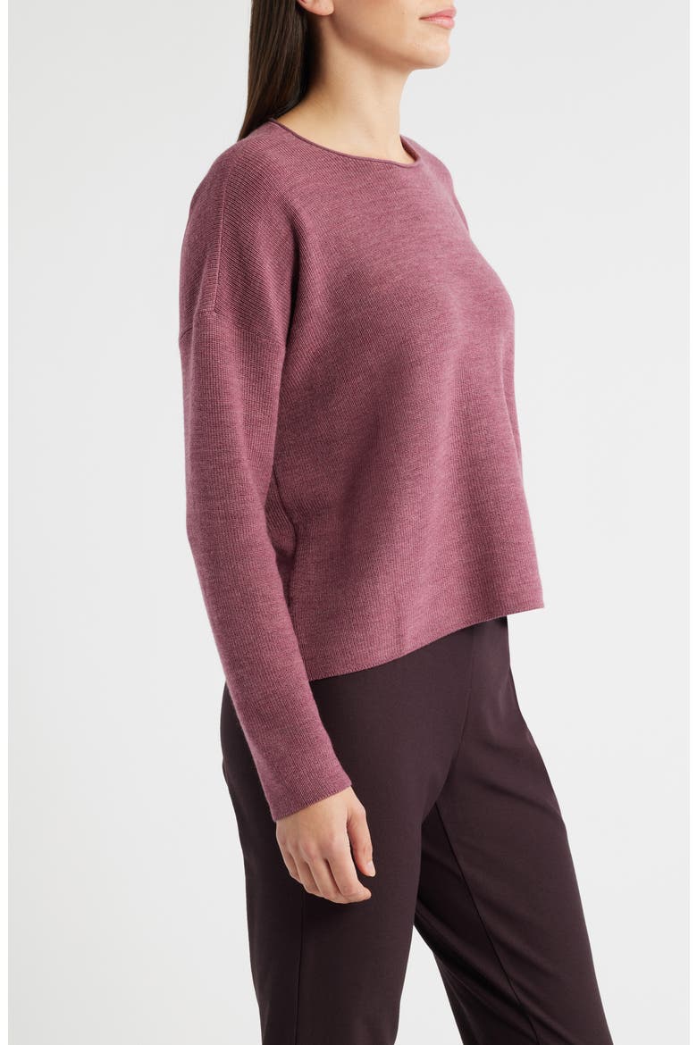 Crewneck Wool Sweater, Alternate, color, TEA ROSE