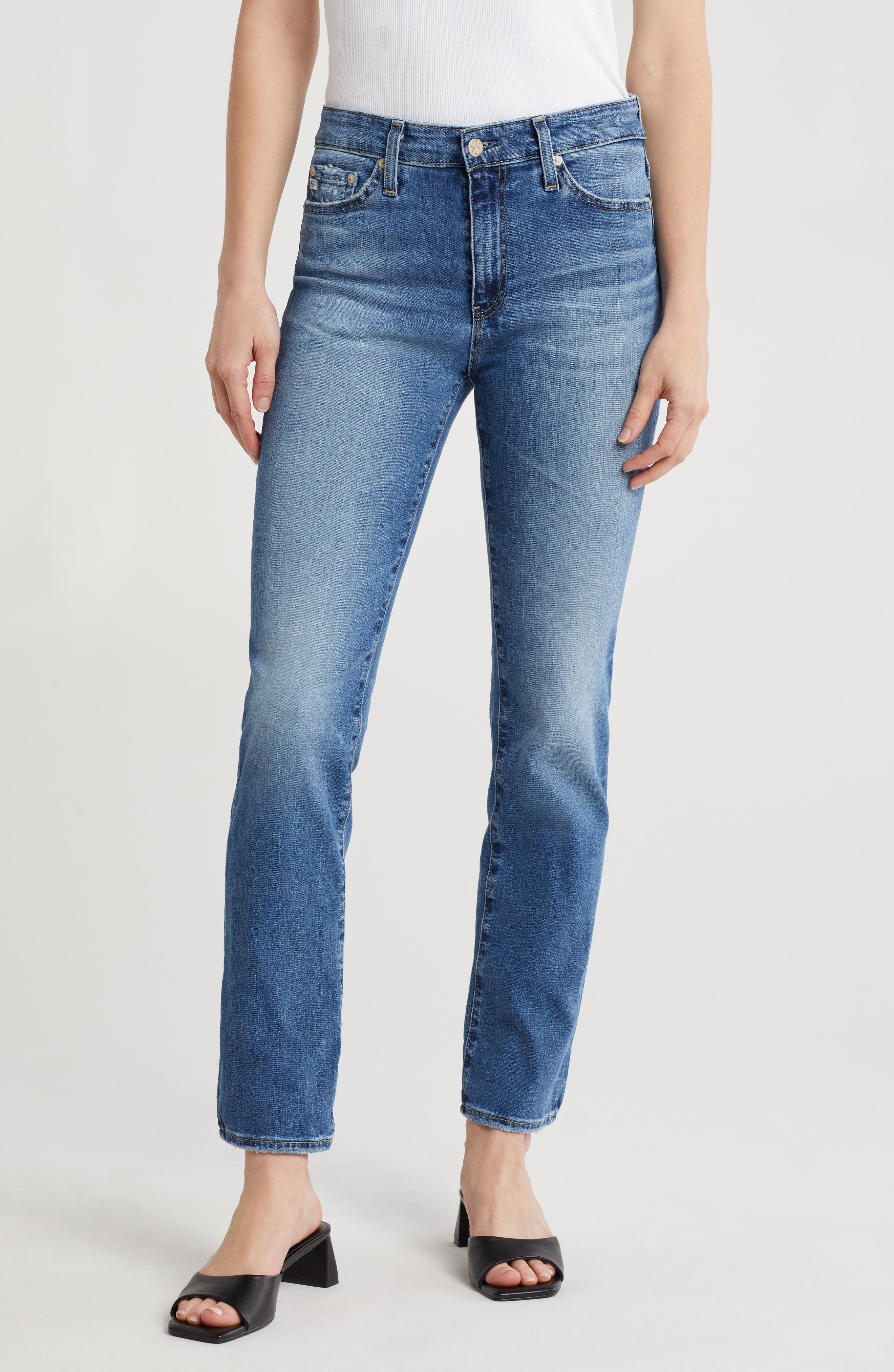 AG Mari Mid Rise Slim Straight Leg Jeans