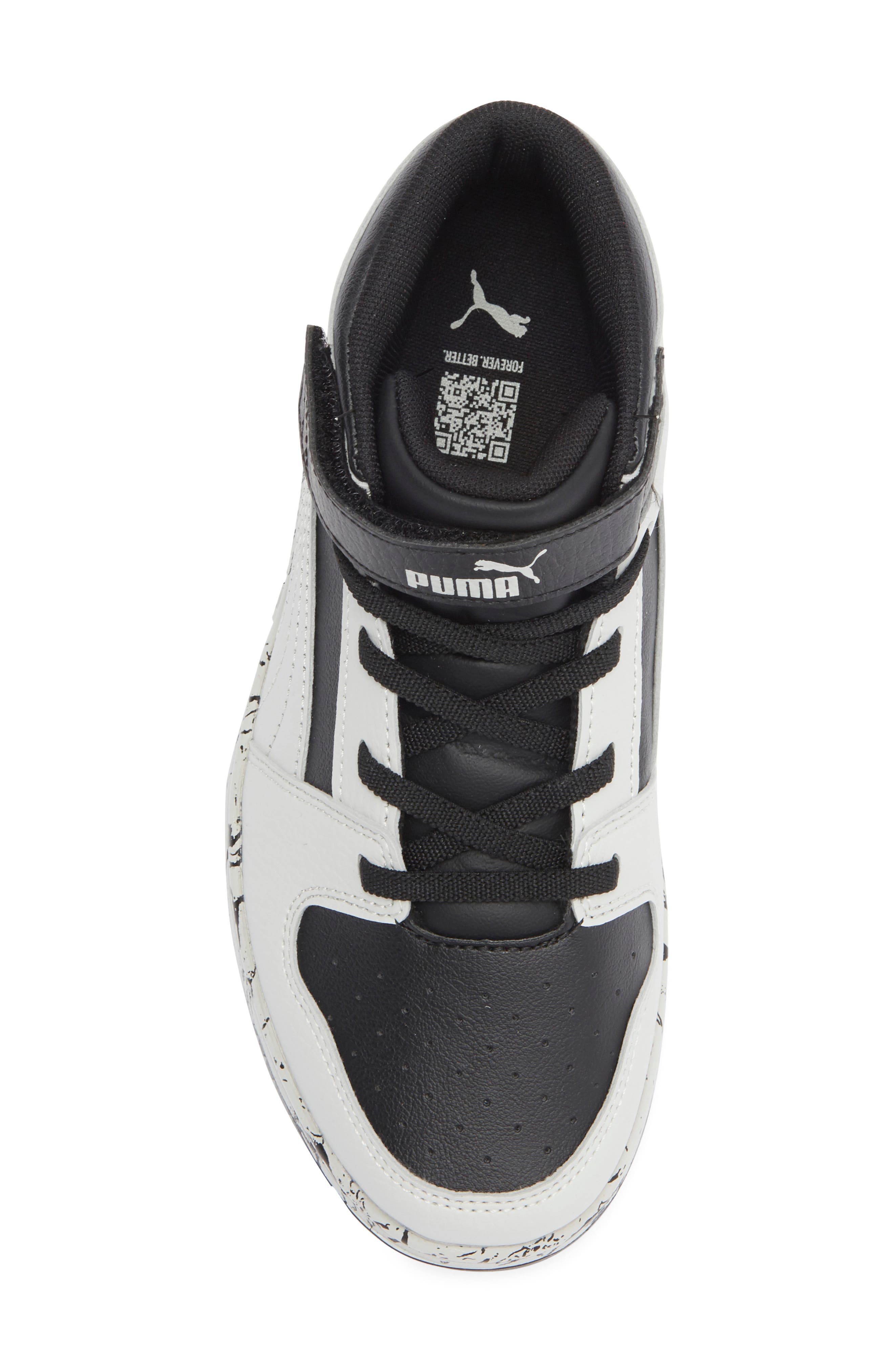 PUMA Kids' Rebound Layup High Top Sneaker, Alternate, color, Cool Light Gray/ Black