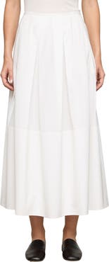 Lafayette 148 New York Organic Cotton Poplin A-Line Midi Skirt