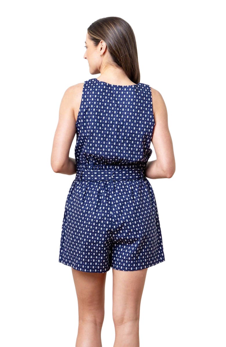 Hope & Henry Women's Sleeveless Linen Button Front Romper, Alternate, color,