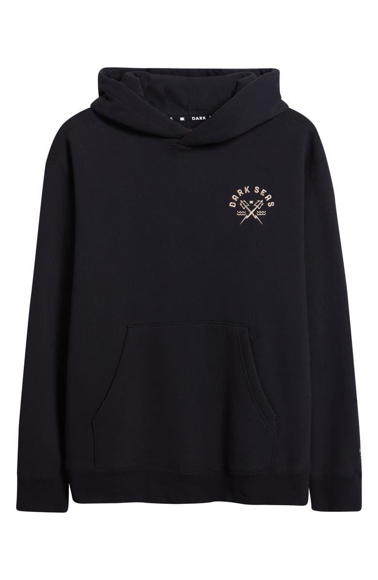 DARK SEAS Alamo Logo Graphic Fleece Hoodie, Alternate, color, Black