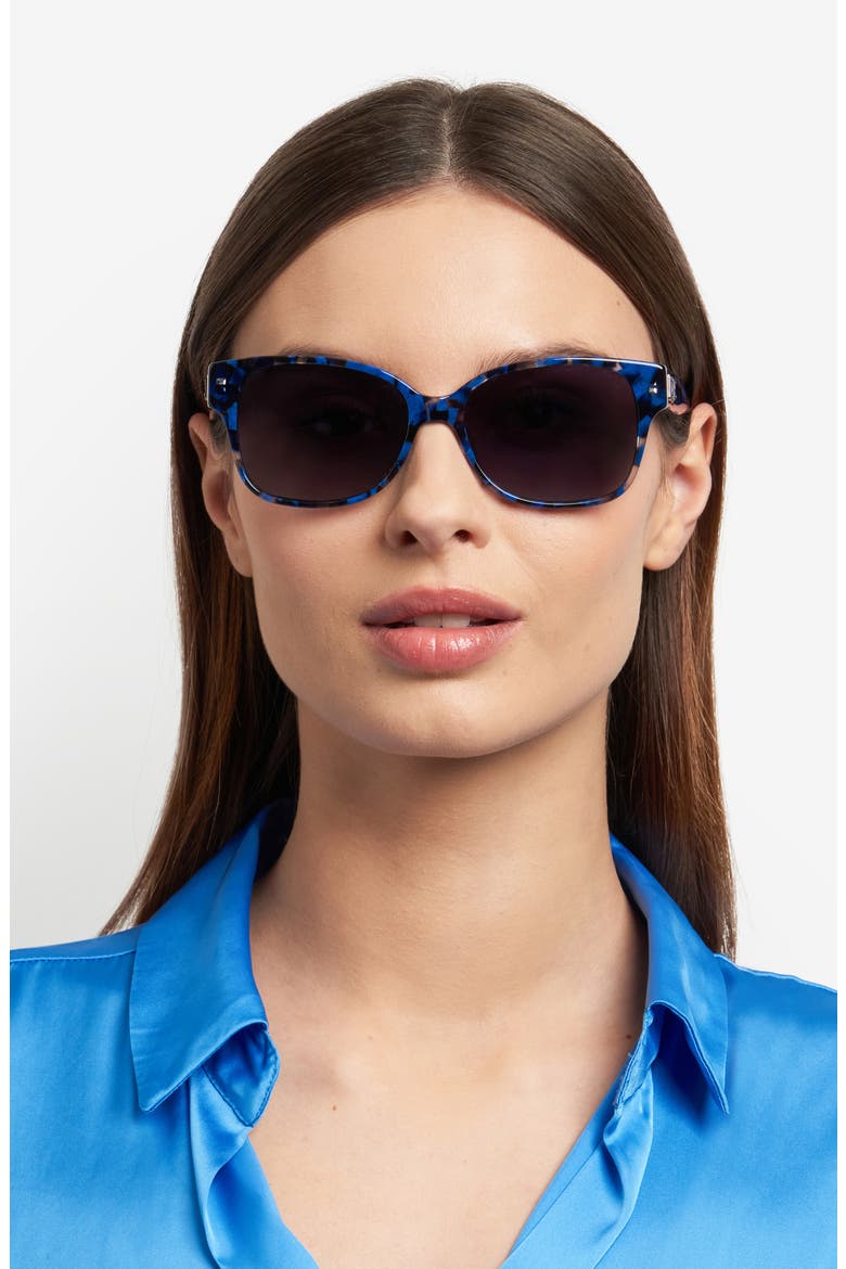 trulee 55mm gradient square sunglasses, Alternate, color, BLUE HAVANA/ DARK GREY SF