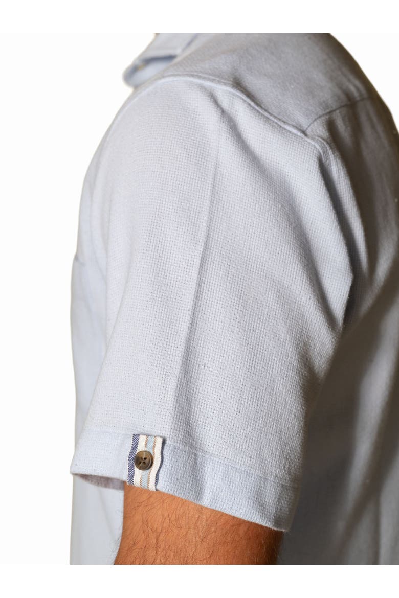 Cotton Short Sleeve Sack Weave Shirt, Alternate, color, Light Blue