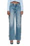 Cutout Imitation Pearl Wide Leg Jeans