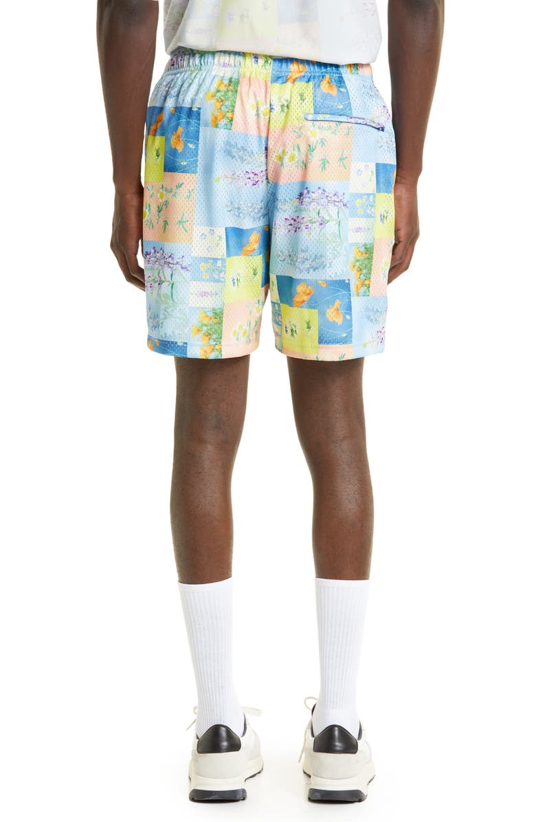 John Elliott Floral Mesh Practice Shorts, Alternate, color, 