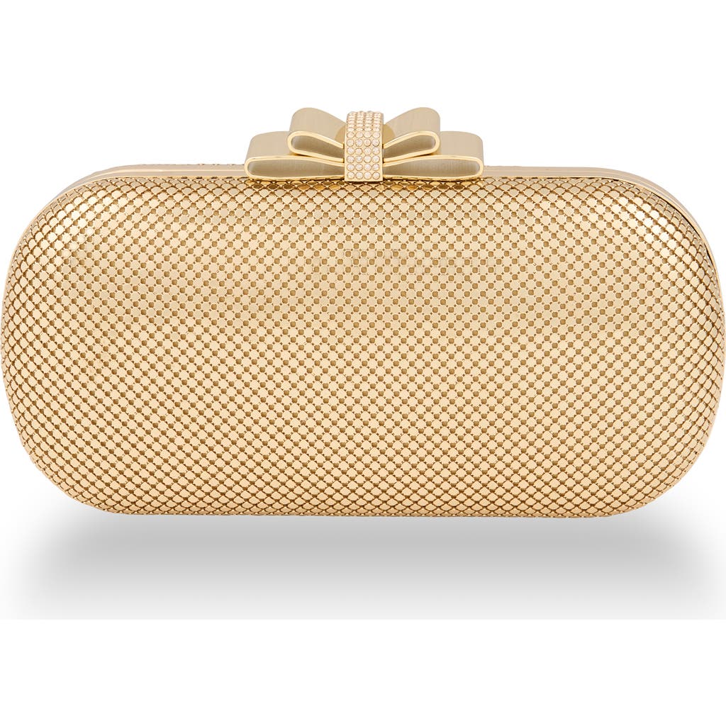 Whiting & Davis Marilyn Bow Minaudiere In Gold