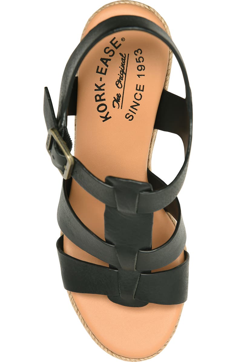 Kork-Ease<sup>®</sup> Rayleigh Espadrille Slingback Platform Wedge Sandal, Alternate, color, Black Leather