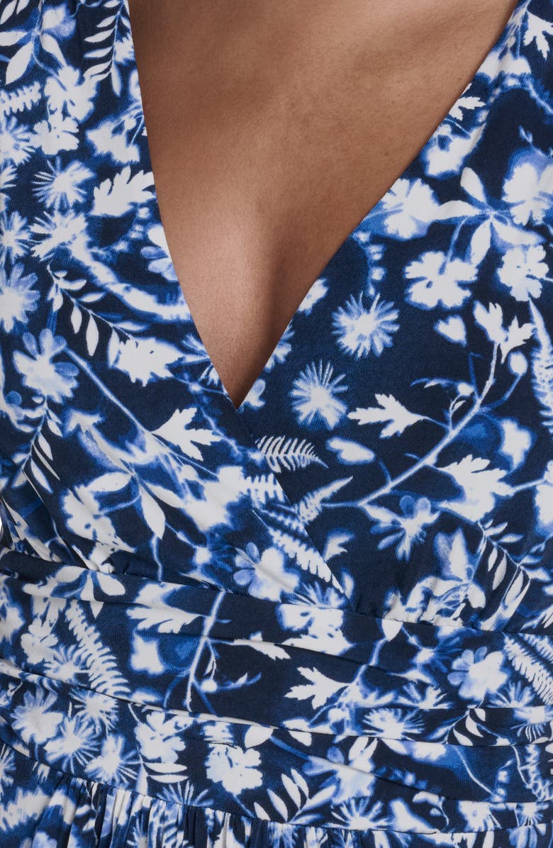 Tommy Hilfiger Surplice Jersey Maxi Dress, Alternate, color, Sky Captain Multi