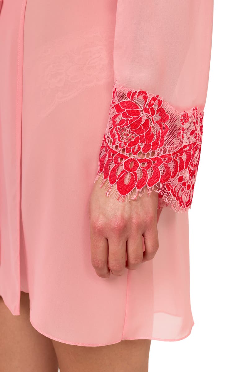 Rya Collection Shoreline Chantilly Lace Embellished Chiffon Wrap, Alternate, color, Rosewood