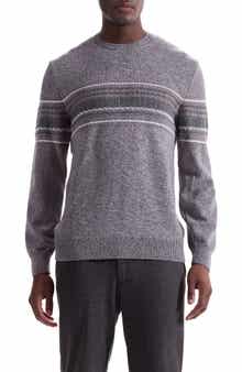 Bugatchi Chest Stripe Merino Wool Sweater