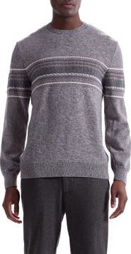 Bugatchi Chest Stripe Merino Wool Sweater