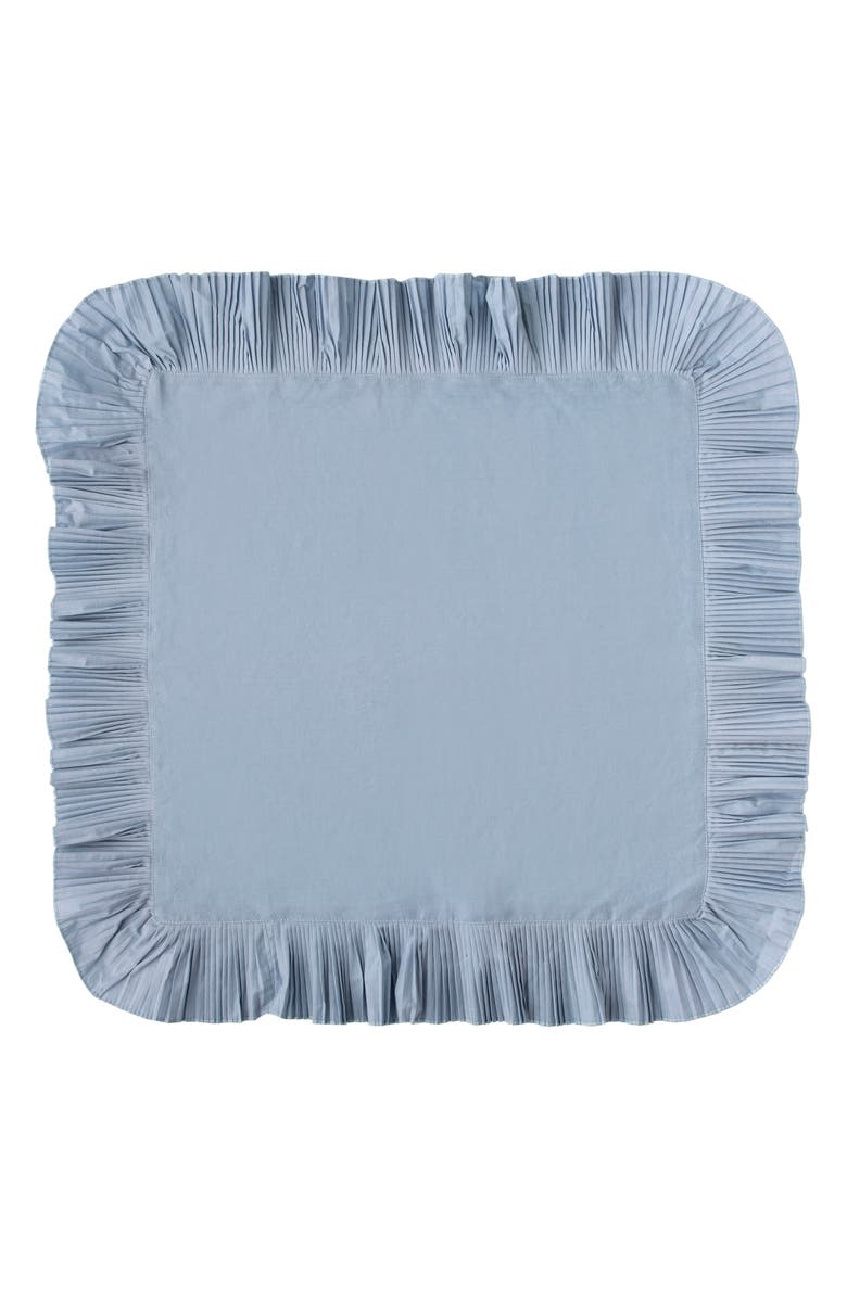 Juliska Mademoiselle Ruffle Cotton Blend Napkin, Alternate, color, Chambray