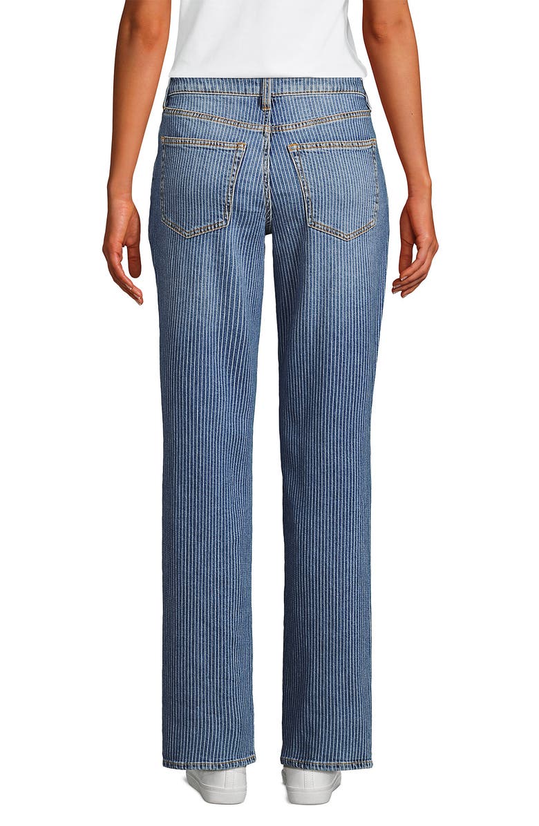 Lands' End Soft Denim Mid Rise Boyfriend Jeans, Alternate, color, Beau Blue Stripe