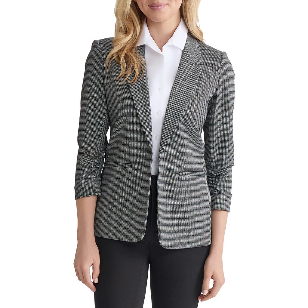 Jones New York Ruched Sleeve Blazer In Gray