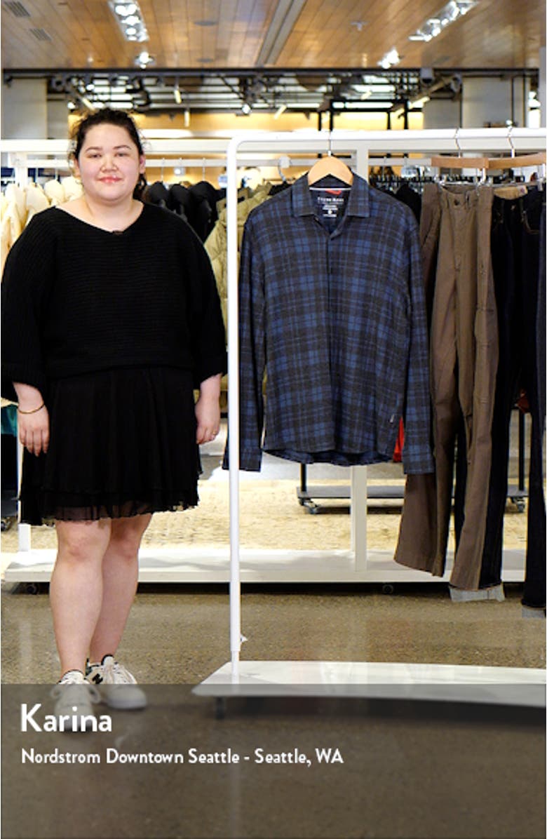 Lumberjack Plaid Wrinkle Resistant Tech Fleece Button-Up Shirt, sales video thumbnail