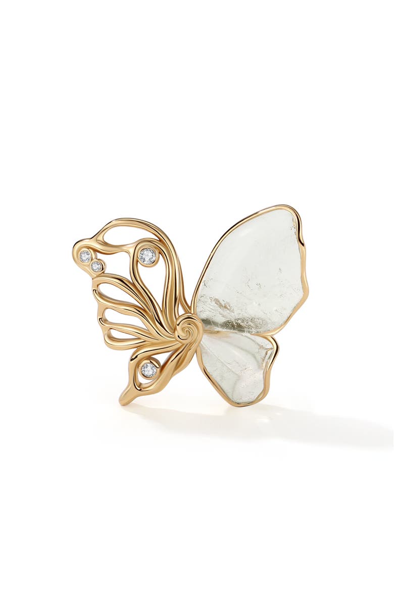 RC RETRO CHIC Butterfly Serenade Earrings, Alternate, color, Gold & White