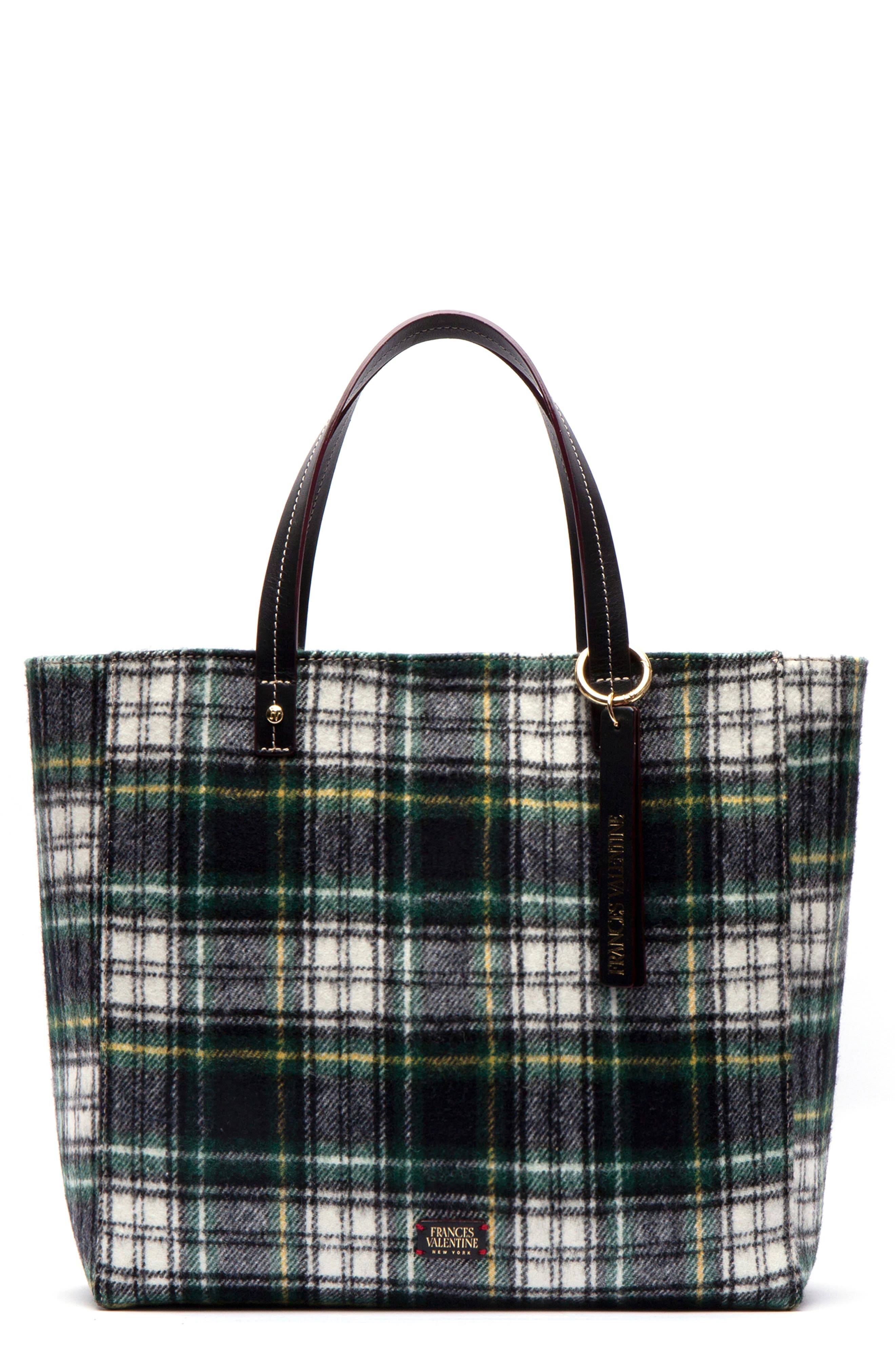 Frances Valentine Large Margaret Plaid Wool Tote, Main, color, 