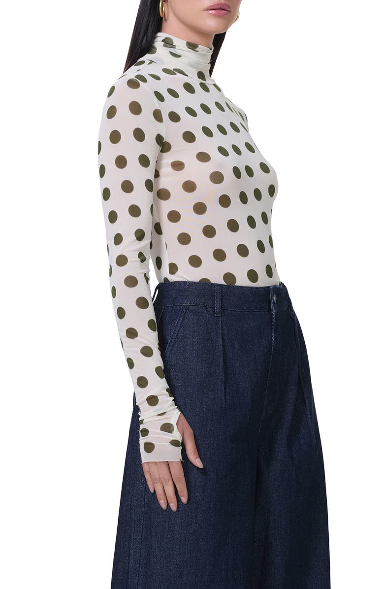 AFRM Zadie Print Mesh Turtleneck Top | Nordstromrack