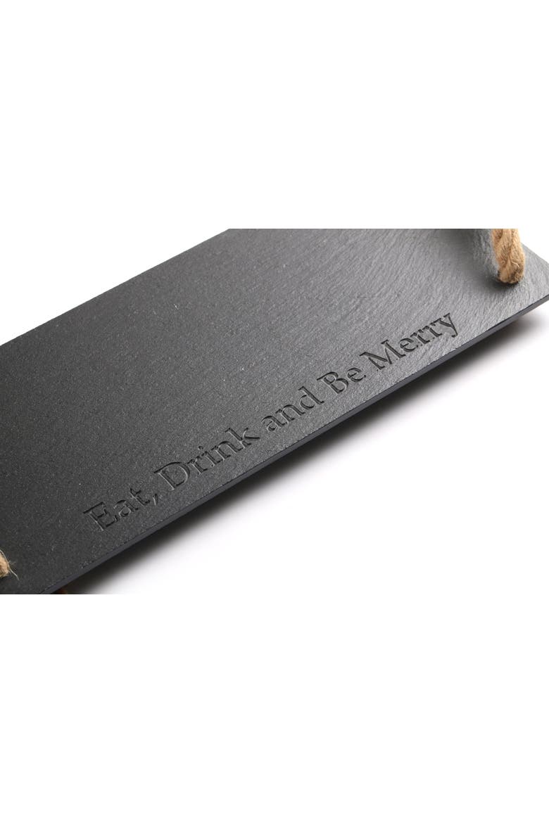 Rectangular Slate Stone Serving Tray With Jute Rope Handles, Alternate, color, Black