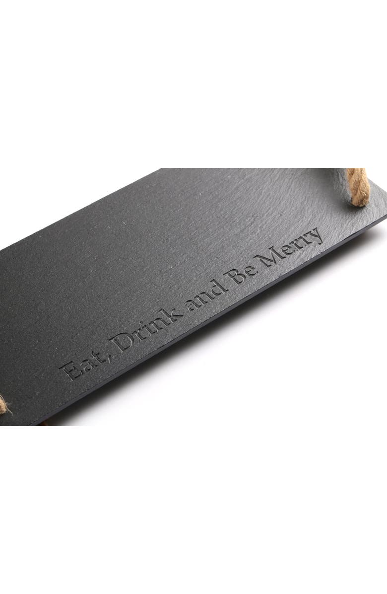 UBER APPLIANCE Rectangular Slate Stone Serving Tray With Jute Rope Handles, Alternate, color, Black