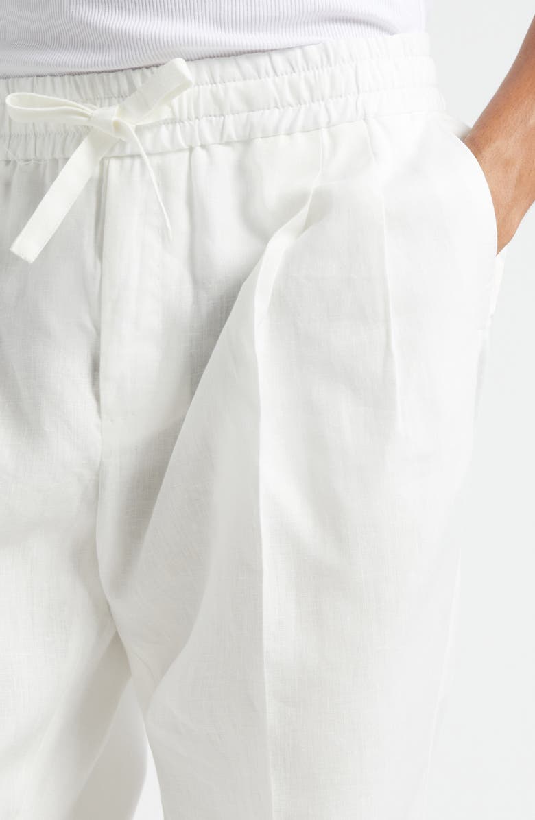 Dolce&Gabbana Pleated Linen Pants, Alternate, color, W0111 Bianco