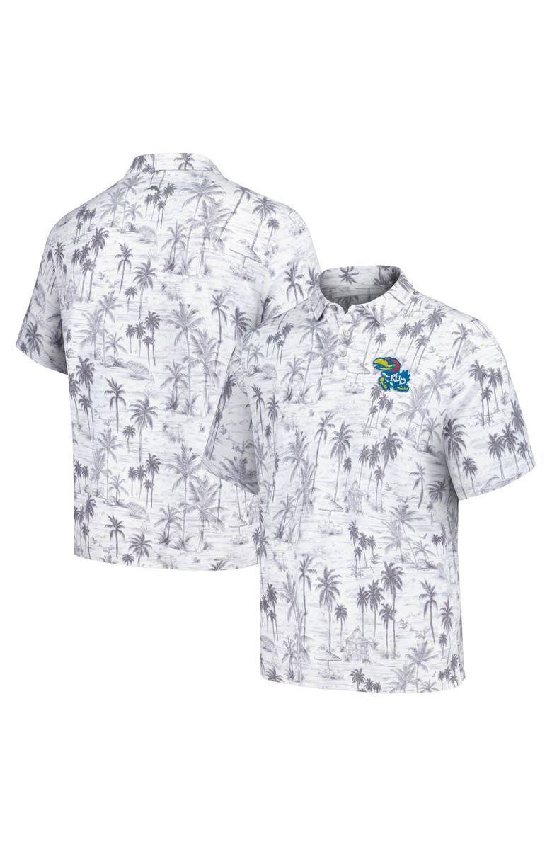 Tommy Bahama Men's Tommy Bahama Gray Kansas Jayhawks Sport Cabana Shores IslandZone Tri-Blend Polo, Main, color,
