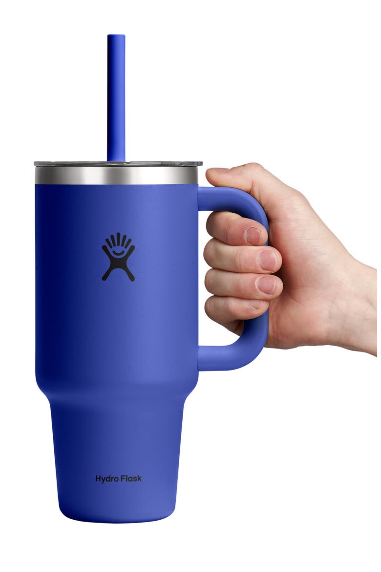 32-Ounce Clear Lid Travel Tumbler, Alternate, color, CAPRI BLUE