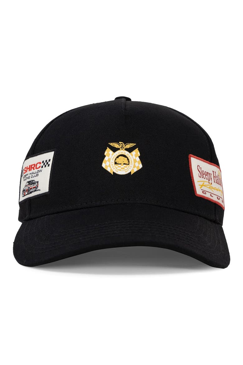 SHRC Racing Patch Snapback Baseball Cap, Alternate, color, BLACK