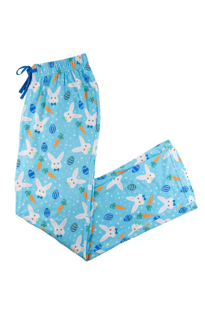 Softsnooze Unisex Adult Pajama Pants, Main, color, Blue Bow Tie Bunnies