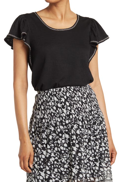 Flutter Sleeve Jersey Top