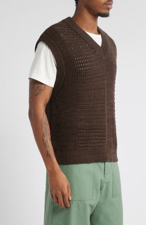 OBEY OBEY GARRETT TEXTUREBLOCK COTTON V-NECK SWEATER VEST