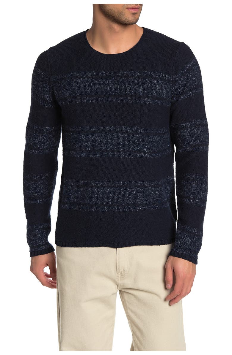 Vince Textured Knit Stripe Print Crew Neck Sweater, Main, color,