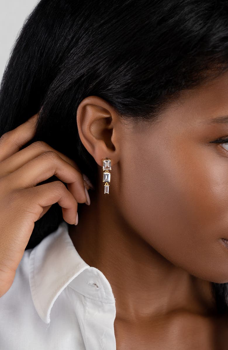 Adornia Rectangular Cubic Zirconia Drop Earrings, Alternate, color, 