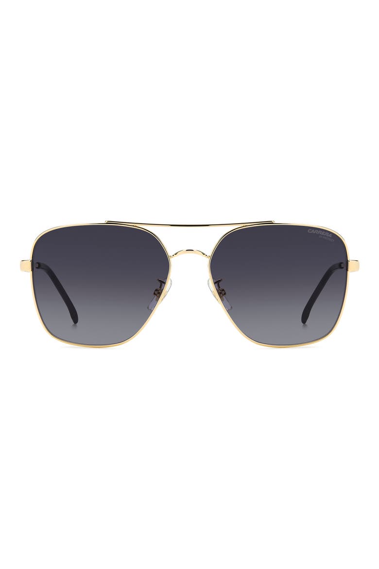 60mm Gradient Square Sunglasses, Main, color, GOLD/ GREY SHADED