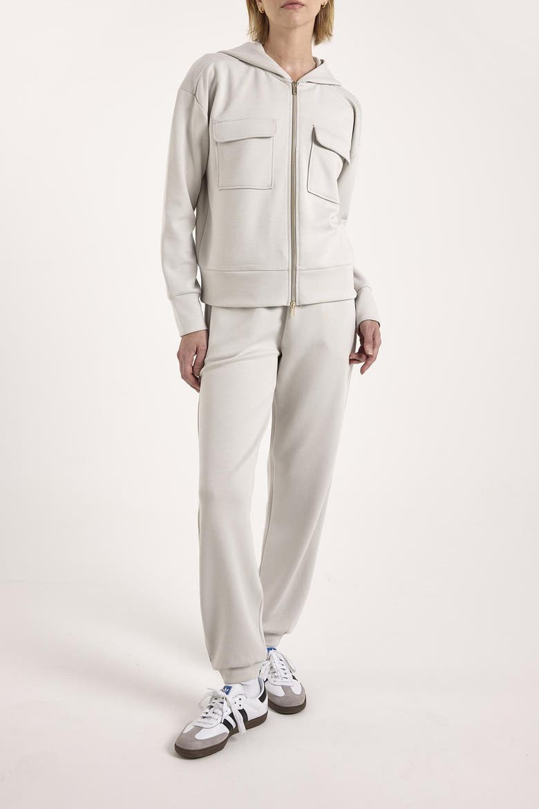 Patch Pocket Jersey Full Zip Hoodie, Alternate, color, Antarctcia