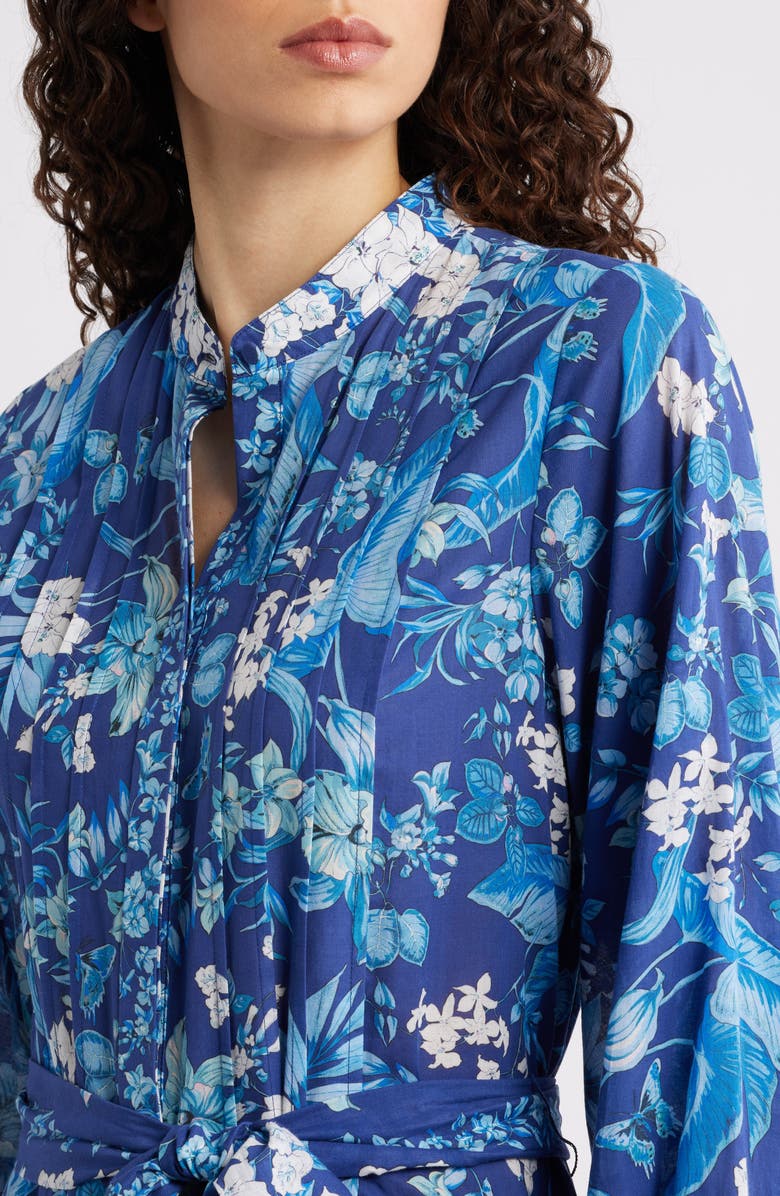 KOBI HALPERIN Zariah Print Long Sleeve Shirtdress, Alternate, color, Indigo Multi