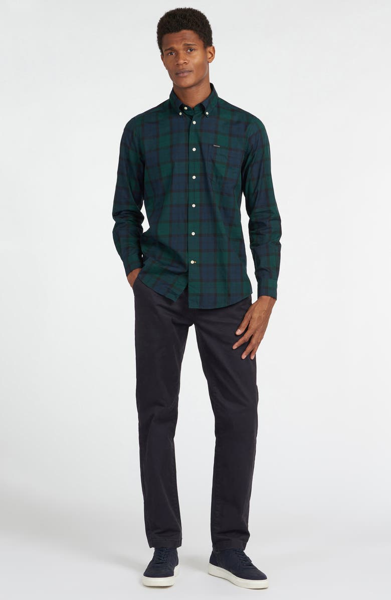 Barbour Wetherham Tailored Fit Plaid Flannel Button-Down Shirt, Alternate, color,