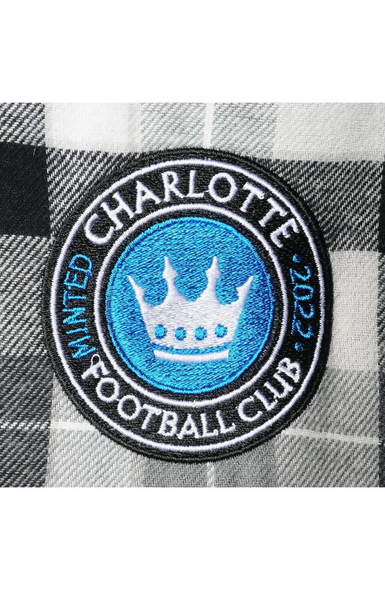 ANTIGUA Men's Antigua Black/Gray Charlotte FC Ease Flannel Long Sleeve Button-Up Shirt, Alternate, color, 