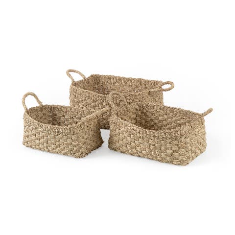 Emra Set of 3 Seagrass Rectangular Basket