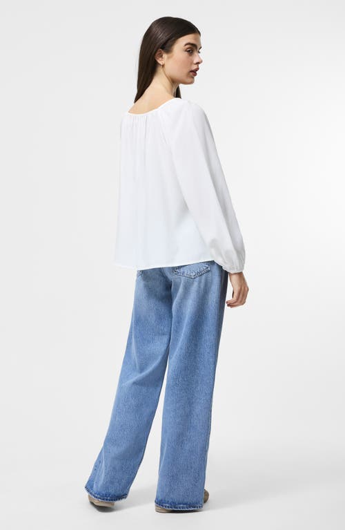 French Connection Balloon Sleeve Button-up Shirt In White