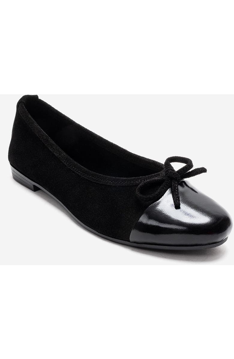 Forever & Always Shoes Boleo Leather Ballet Flat, Alternate, color, Black Suede