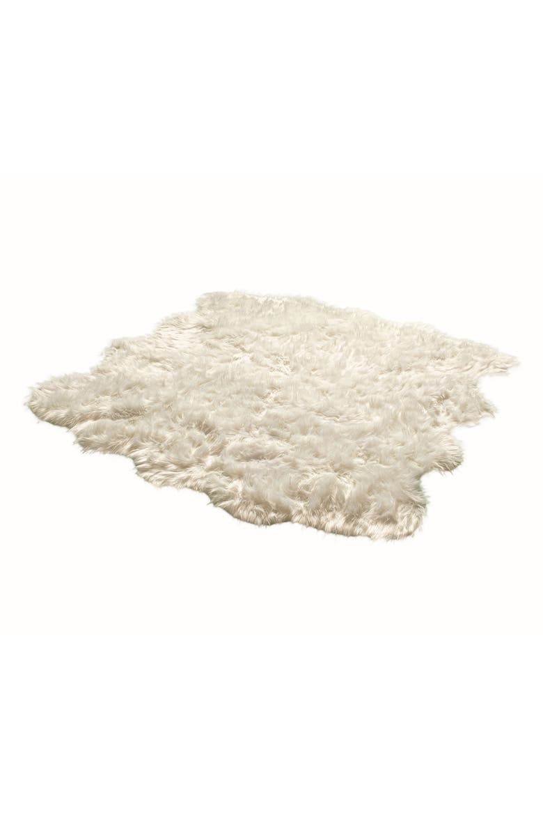 LUXE Gordon Faux Sheepskin Fur Rug - Off White, Alternate, color,