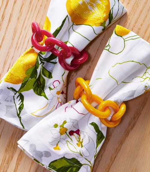 Tag Fuchsia Resin Napkin Ring Perfect For Dining Decor Everyday Use In Pink