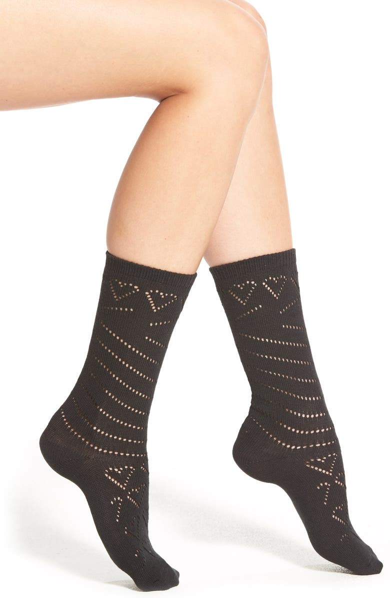 Kensie Pointelle Crew Socks, Main, color,